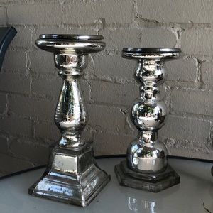 Mercury glass candlesticks